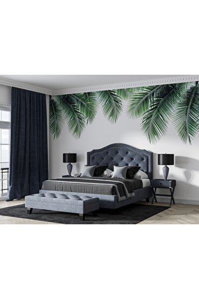 LOTUS AURA Büyük Palmiye Yapraklı Duvar Kağıdı, Tropikal Yapraklı Duvar Resmi