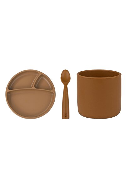 OiOi Porsiyon Tabak+bardak+nam Nam Kaşık 3'lü Set