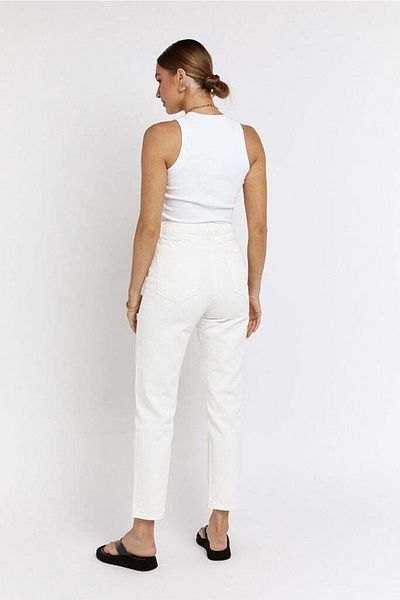 LAMİRA White Mom Jean Stretch Jeans (DOES NOT SHOW UNDERWEAR)