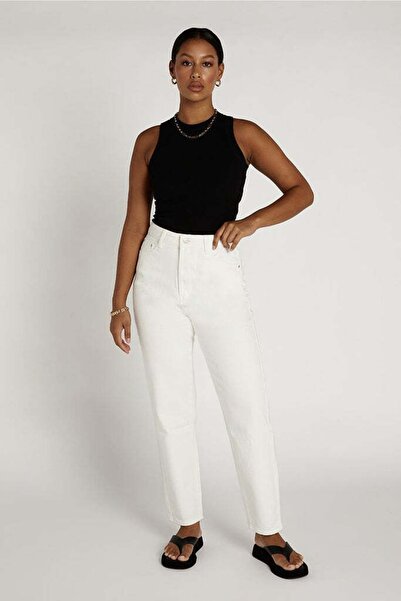LAMİRA White Mom Jean Stretch Jeans (DOES NOT SHOW UNDERWEAR)