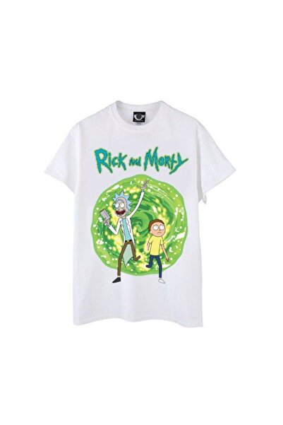 hilon Unisex Beyaz Rick And Morty T-shirt