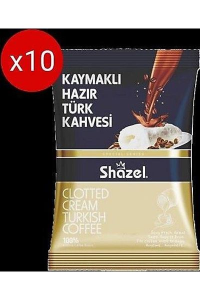 Shazel Instant Turkish Coffee with Kaymak 100 Gr X 10 Pieces