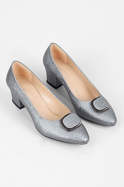 Adım Adım Women's Platinum Color Classic Heeled Shoes