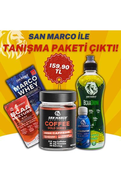 SANMARCO NUTRITION Meet Pack - Bcaa and Whey Chassis - Bcaa Drink and Coffee Gold - L-carnitine