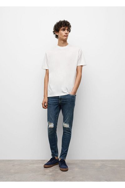 Mango Teen Завужені джинси з рваною деталлю