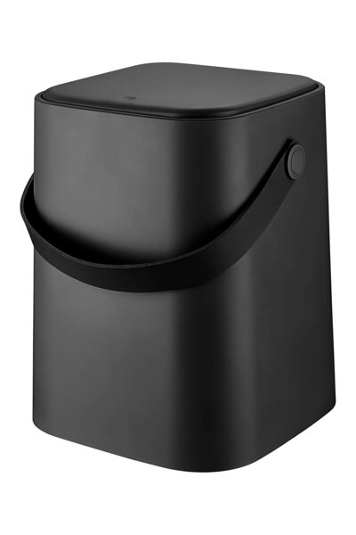Carat Home 8 Lt Black Countertop with Holding Bucket and Click Lid - Kitchen Top Garbage Can (Large Size)