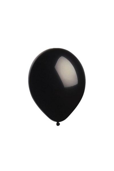 BalonEvi Bbm12100-07 - 100Pcs Metallic Black Balloon 12" Print