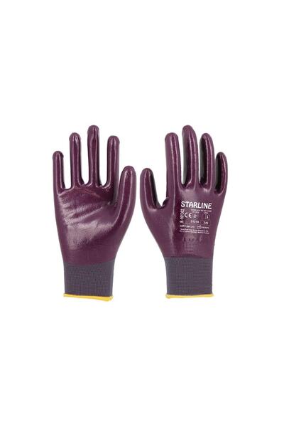 Starline E-161302 Mor Nitril Eldiven No:10