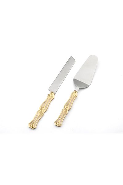 Mikasa Moor Silver Gold Cake Serving Set of 2