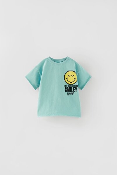 LADİN New Season Boy's Smile Printed Top and Bottom Shorts Set