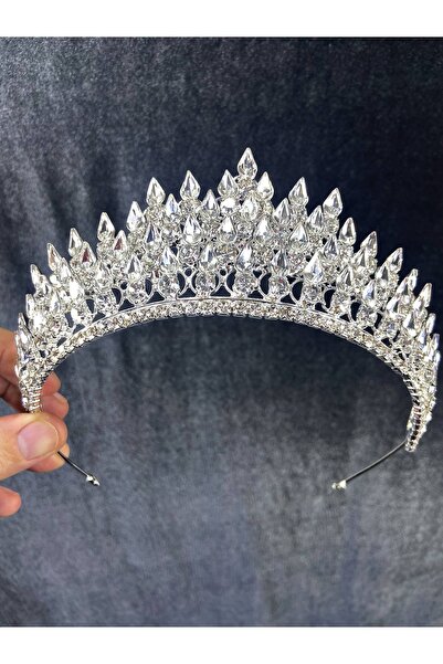 Hobigram Gümüş Rengi Eda Model Üç Boyutlu Gelin Ve Kına Tacı – Düğün & Kına &...