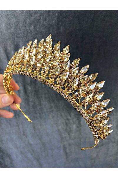 Bontex Svadbeni dodatak u boji meda, model Eda, trodimenzionalna kruna za mla...