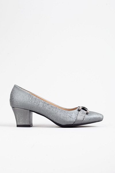 Adım Adım Women's Platinum Color Classic Heeled Shoes