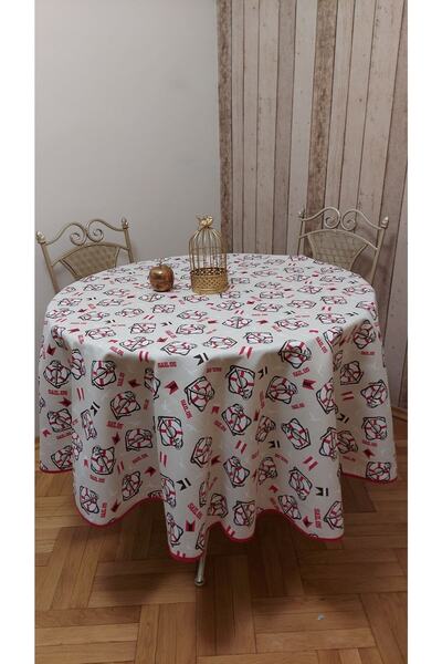 gonk Round, Sea Pattern, Duck (Liquid Pusher, Stain Proof) Fabric, Tablecloth