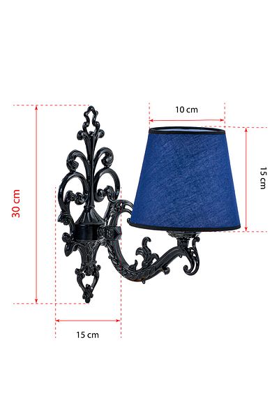 DEDE Zamak Wall Sconce Black with Blue Hat