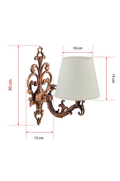 DEDE Zamak Sconce with Copper Cream Hat