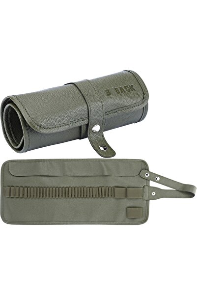 BBACK Suni Deri Rulo Kalemlik 36 Bölmeli Koyu Yeşil