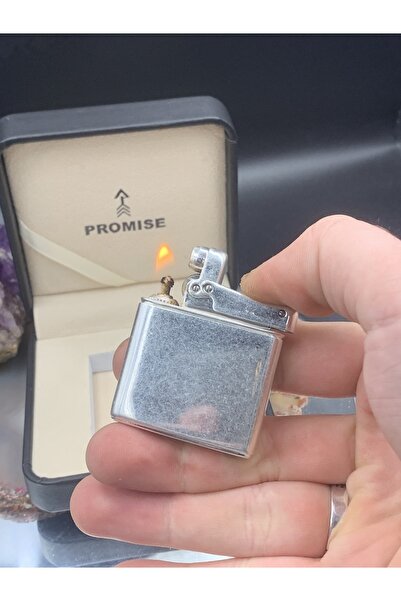 PROMISE Retro Eskitme Gümüş Renk Palanmaz Benzinli Çakmak