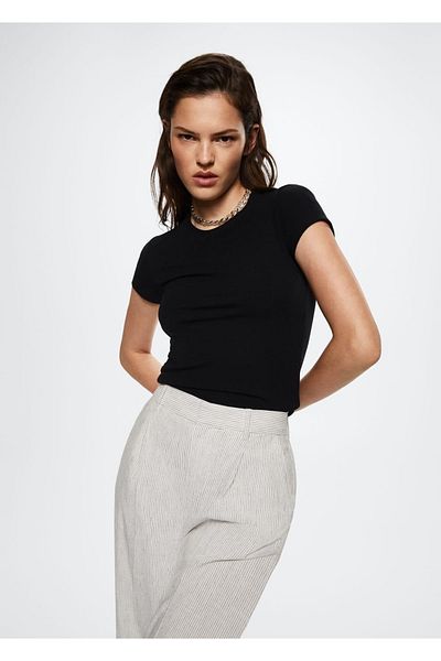 MANGO Woman Round Neck Basic T-Shirt