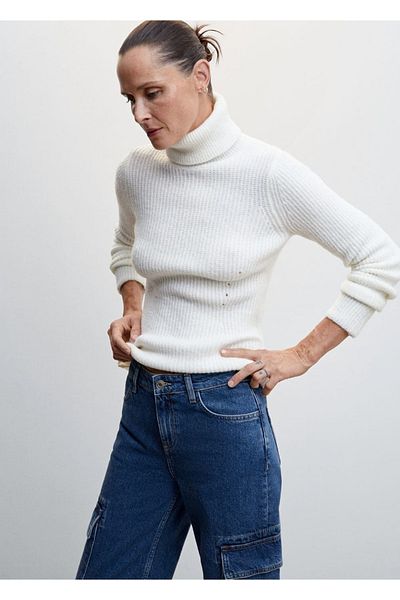 MANGO Woman Cargo Jean Pants with Pockets