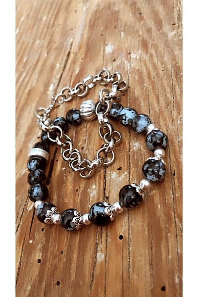 by özllem Anthracite Glass Bead Bracelet Design Set