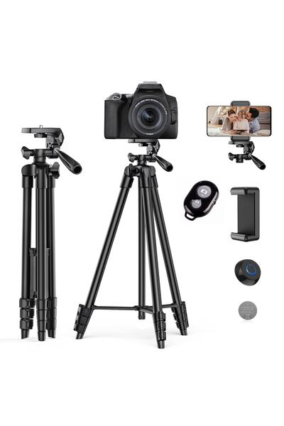 FototekFotograf 135cm Pro Tripod Cep Telefonu Tripot Bluetooth Kumanda Çantal...