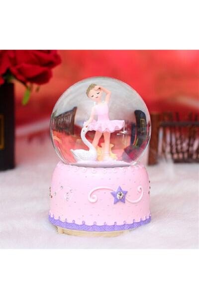 hediyeconcepti Sevgiliye Hediye Balerin Kız Püskürtmeli Büyük Boy Işıklı Müzikli Kar Küresi