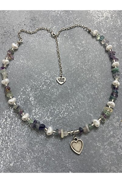 Mosby قلادة حجر الفلوريت الطبيعي حجر الفلوريت الطبيعي