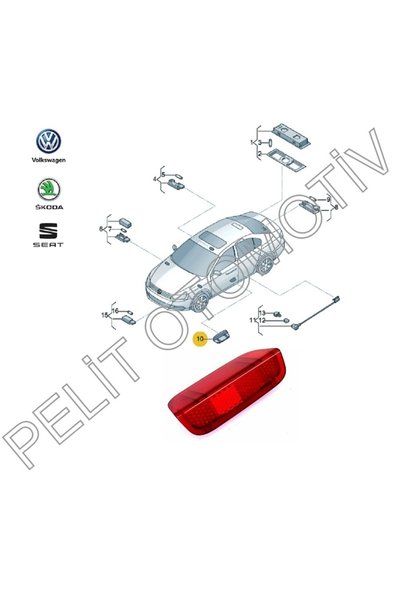 OEM عاكس ضوء الباب لسيارة سيات ألهمبرا تاراكو 1k0947419a