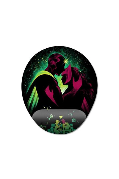 Pixxa Wandavision - موديل لوحة الماوس Scarlet Witch & Vision Marvel بمساعدة المعصم - بيضاوي واحد