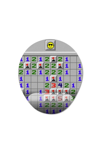 Pixxa حقل الألغام الأرضية - موديل لوحة ماوس مدعومة للمعصم من Minesweeper - بيضاوي واحد
