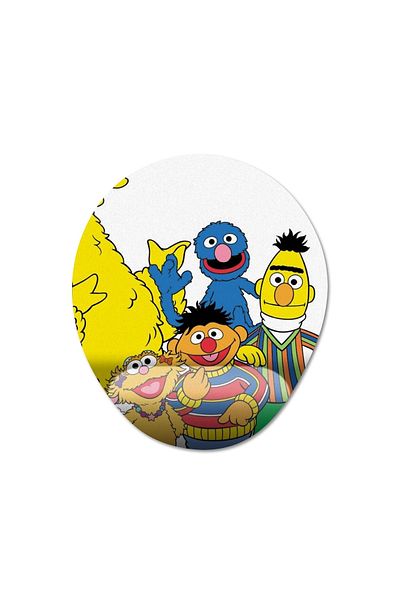 Pixxa لوحة ماوس لدعم المعصم من Sesame Street - 2 بيضاوية