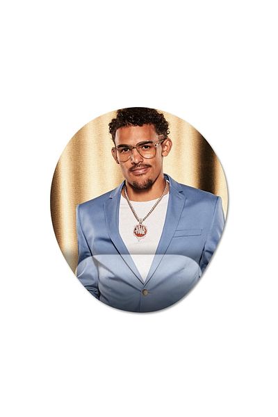 Pixxa Trae Young - أتلانتا هوكس - نموذج لوحة الماوس المدعومة للمعصم من Nba - 2 بيضاوي