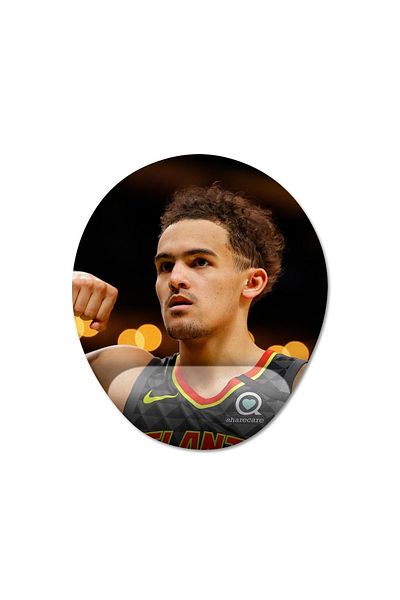Pixxa Trae Young - أتلانتا هوكس - لوحة ماوس مدعومة بالمعصم من Nba موديل - 1 بيضاوي
