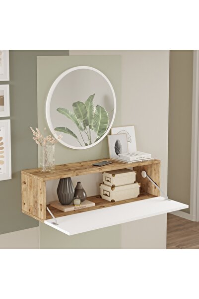 L'occi Concept Simon 100 Cm Kapaklı Aynalı Dresuar Antre Hol Sı2-aw Çam-beyaz