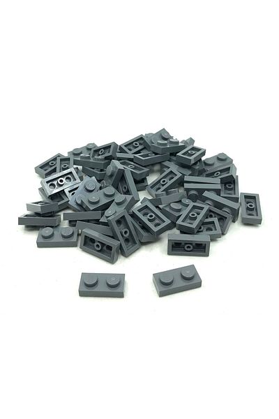 LEGO Moc Custom Accessory Creator Plate 1 X 2 Flat Brick Dark Gray 6 Pieces Will Be Sent