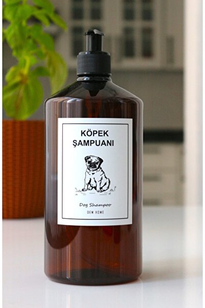 Dem Home Amber Cam Görünümlü Plastik Düzenleyici Köpek Şampuan Şişesi 1 Litre