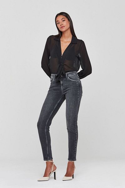 Pantamo Jeans Pantamo Dark Tone Aged Black Cigarette Woman's Jeans