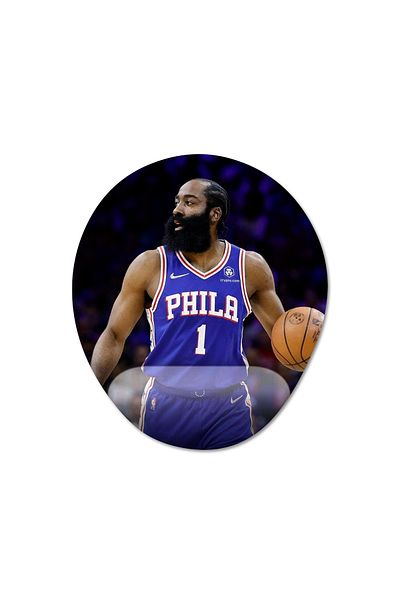 Pixxa جيمس هاردن - فيلادلفيا 76ers - نموذج لوحة ماوس مع دعم المعصم من Nba - 4 بيضاوي