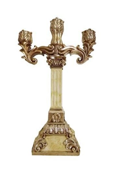 Fly Dekoratif Ürünler > Salon Takımları - 3’lü Şamdan DH11036YG-12-33*20,5*10,5 CM