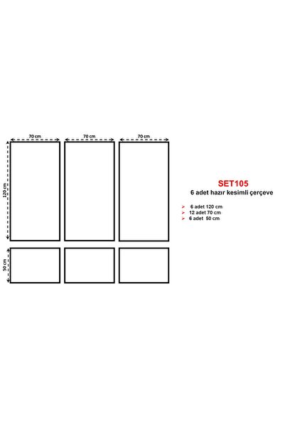 DECOZZA Boyanabilir 6 Adet Hazır Çerçeve 2,5 Cm (SET105)mastik Hediyeli