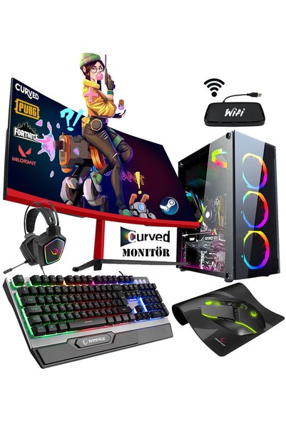 Zeiron Rx59 I5-3470 8gb 256gb Ssd+1tb Hdd Gtx1050ti 23.8" Curved Oyuncu Masaü...