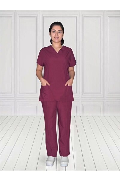 Nur Medikal Giyim Unisex bordo crvena Gornji i donji deo