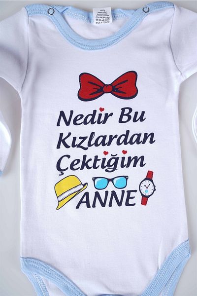 MİNİKO KİDS New Season What Is Baby Kids Long Sleeve Cotton Bady Bodysuit with the Text I'm from These Girls