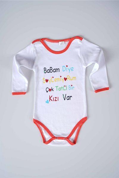 MİNİKO KİDS I Don't Call My Father Written Baby Kids Long Sleeve Cotton Bady Bodysuit