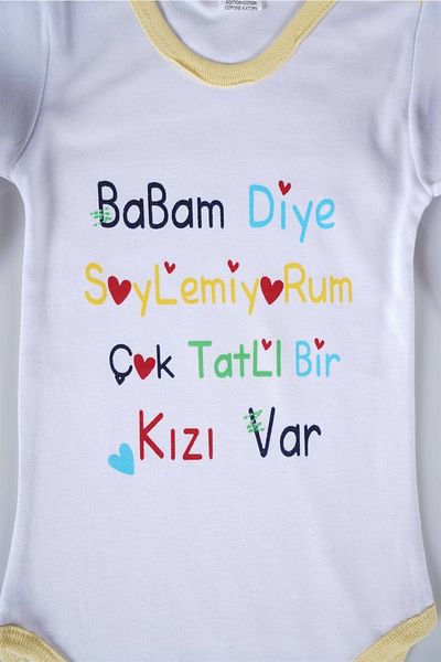 MİNİKO KİDS New Season Baby Child Long Sleeve Cotton Bady Bodysuit with I Don't Call My Father