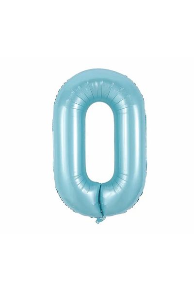 Deniz Party Store Blue 0 Zero Foil Balloon 34 Inch 76-80 Cm