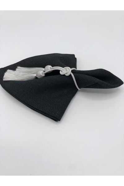 KATMERTEKS 10 Pieces Silver Napkin Ring with Tassel Tie Model