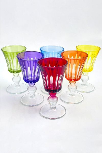 Paşabahçe Victoria 50cc Hand Embroidered 6 Colors Zamzam Liqueur Coffee Water Glass Set Drop Decor