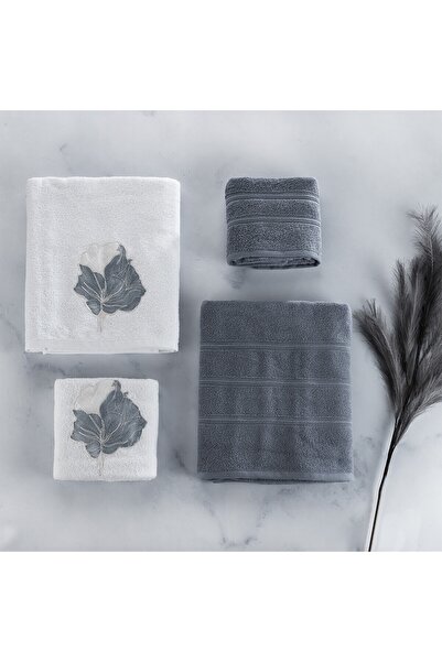 Schafer Violet Hamam Seti 4 Prç Beyaz Mavi